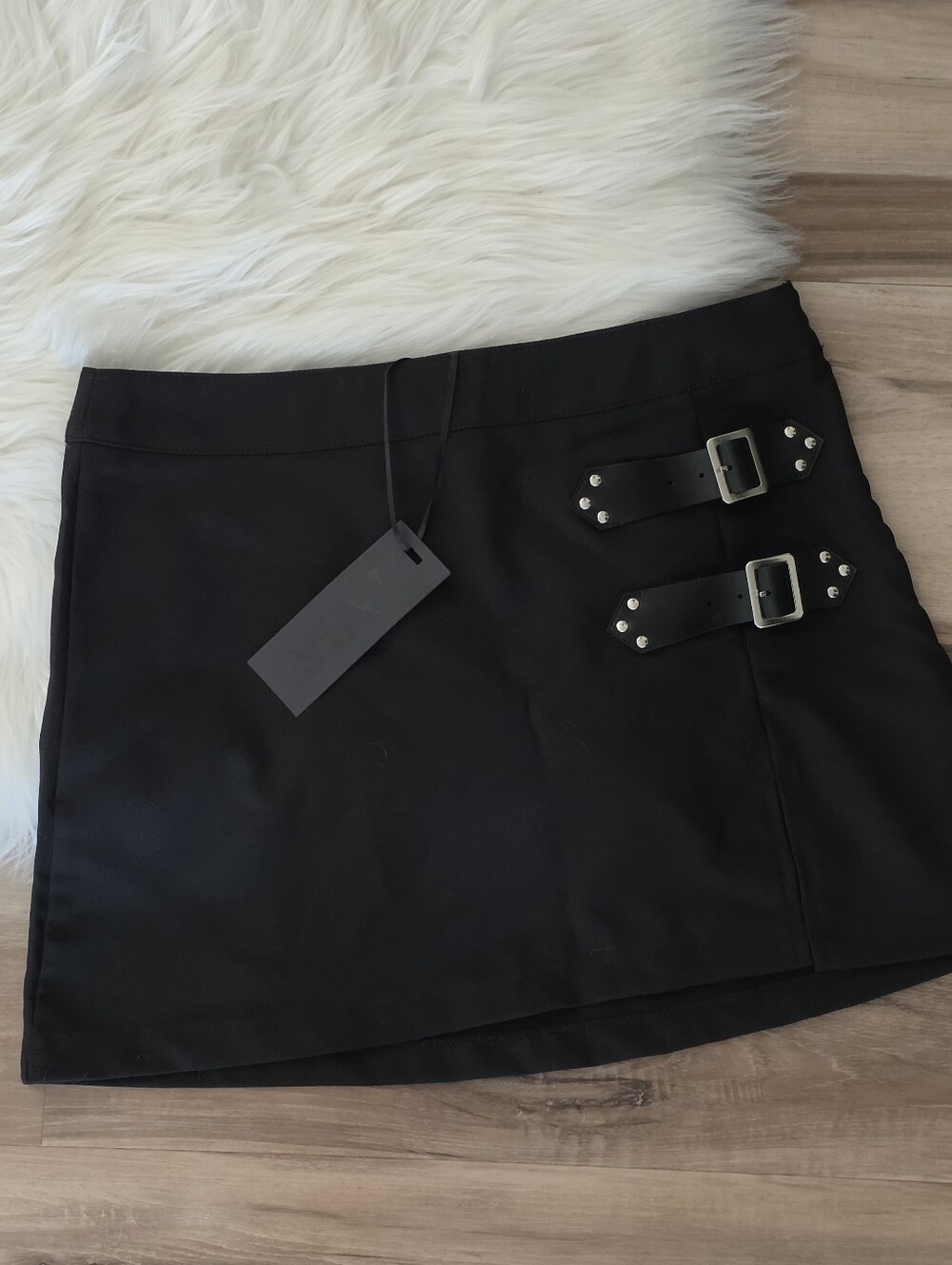 NWT Dolls Kill Widow Black Goth Skirt With Buckles - small